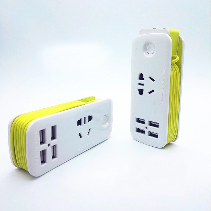 Многофункциональная портативная дорожная розетка с американской вилкой 4USB 5 В 2 1