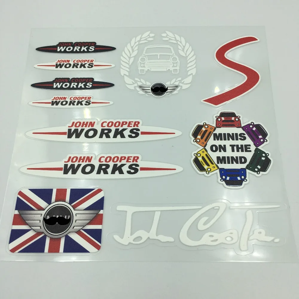 Стиль оформление окон автомобиля зеркало заднего вида дверные ручки кузова Наклейки Украшение Наклейка Набор для мини JCW Джон Купер работает
