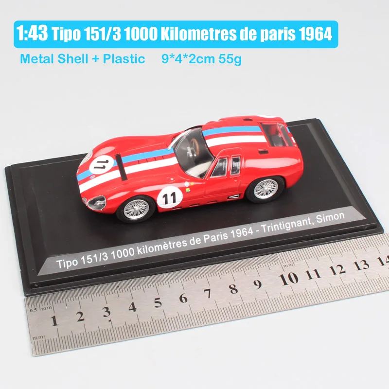 1/43 масштаб люкс Tipo 151 1000 км Парижа 1964 тринтинант Симон модель спортивный гоночный автомобиль Diecasts& игрушечный транспорт для детей - Цвет: 1964 Trintignant 11