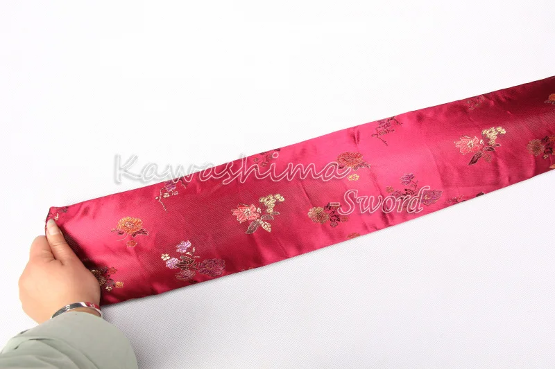 Японский самурайский меч шелковая сумка фиолетовый золотой цвет вышитый цветок