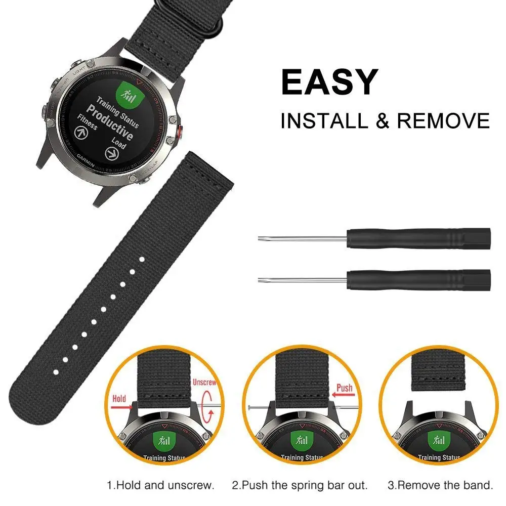 Ремешок нейлоновый для наручных часов Garmin Fenix 6s 5s plus / fenix 5 6 5plus 20 22 мм ремешок garmin