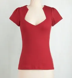 Женская хлопковая Футболка с глубоким v-образным вырезом и коротким рукавом |