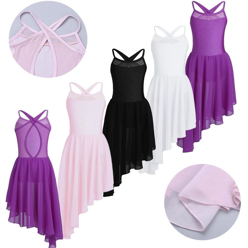 Сетчатое балетное платье для девочек платье-пачка на тонких бретельках с вырезом