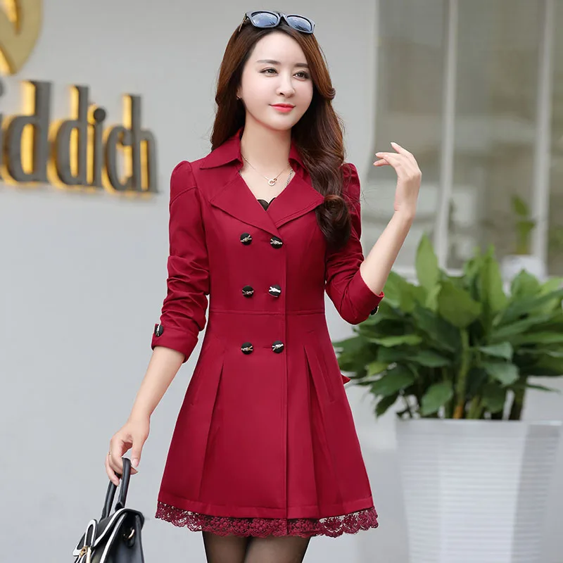 Тренч Женский Осеннее модное двубортное пальто с ремнем и бантом C8130|woman trench coat