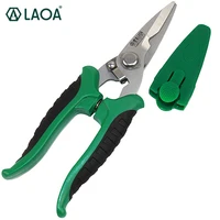 laoa multifunction stainless steel electrician scissors manually shears groove cutting wire and rubber handle hand tools