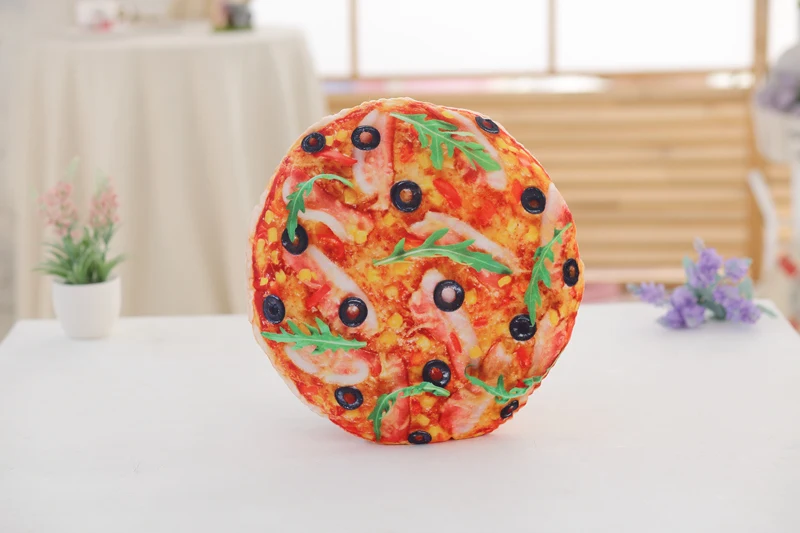 1pc Simulation Creative Food Cookies Pizza hamburger Pillow Lifelike Plush Toy Soft Stuffed Cushion Child Kid Funny Gift