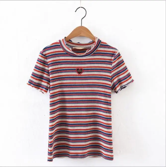 Винтажная модная футболка с вышивкой и коротким рукавом|short sleeve t-shirt|fashion t-shirtt-shirt