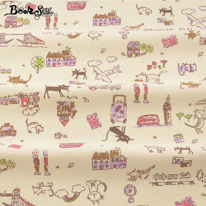 Ткань для шитья из хлопка и льна с рисунком мультфильма Booksew скатерть сумка