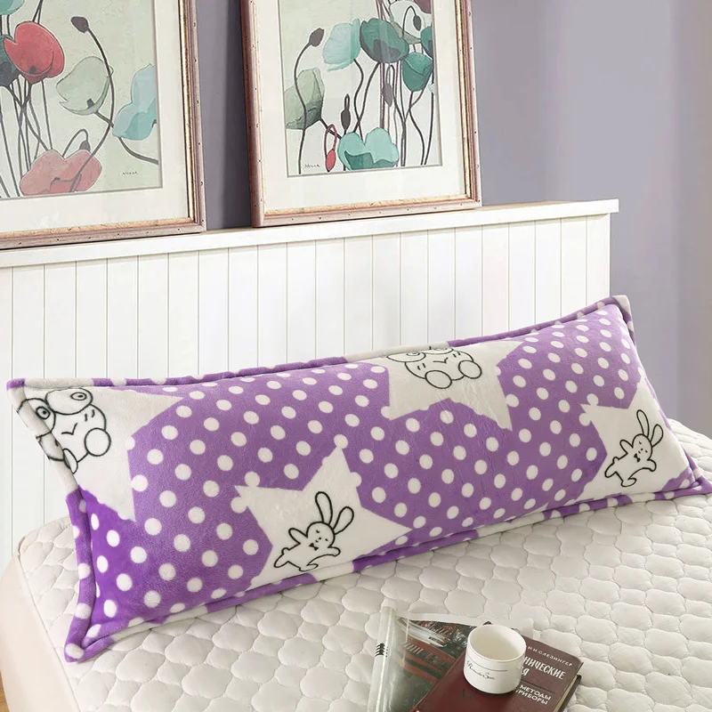 Long Pillowcase-9 Фланелевый двойной чехол для подушки зимний теплый коралловый флис длинный Чехол для подушки 1,2/1,5/1,8 м кровать 48x150/48x120/48x180 см чехол для подушки - Цвет: Long Pillowcase-9