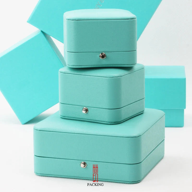 

Green color jewelry boxes made for the High-end jewelry Ring pendant and Bracelet Boxes With golden concealed buckle