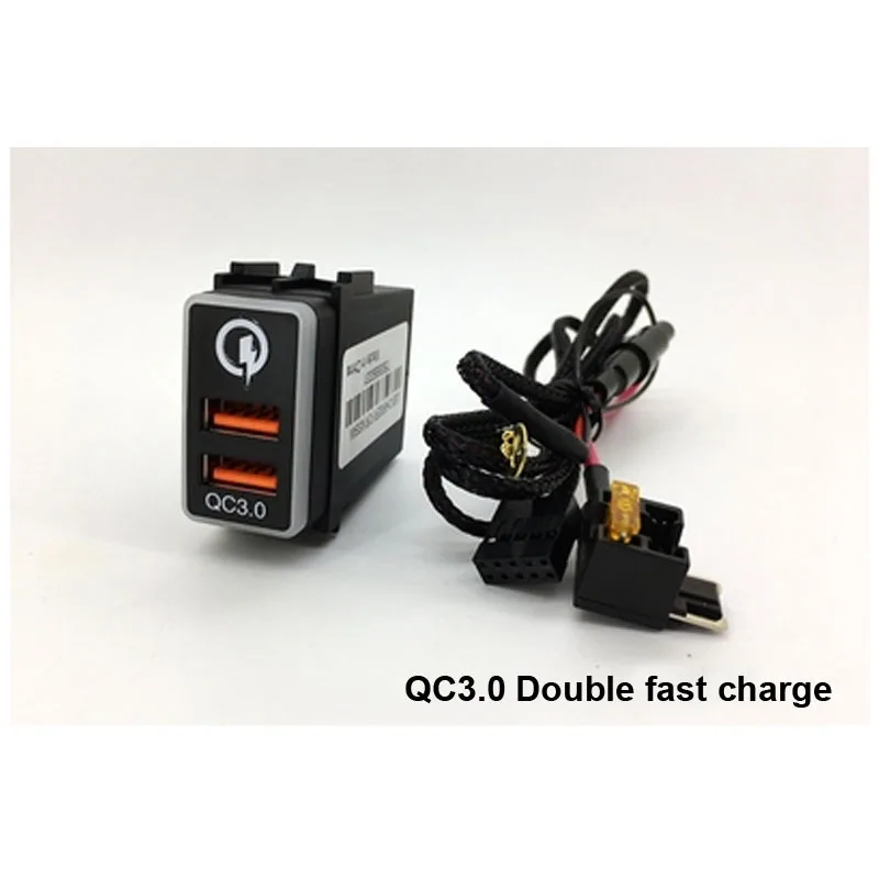 Автомобильное зарядное устройство USB разъем QC 3 0 Быстрая зарядка отображение