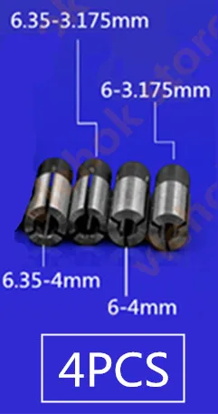 1/2 ''1/4'' 1/8 ''10 мм 8 мм 6 мм 4 мм 3 мм патрон фрезы цанговый адаптер для передачи для Makita BOSCH HITACHI DeWALT Hilti worx - Цвет: 4PCS