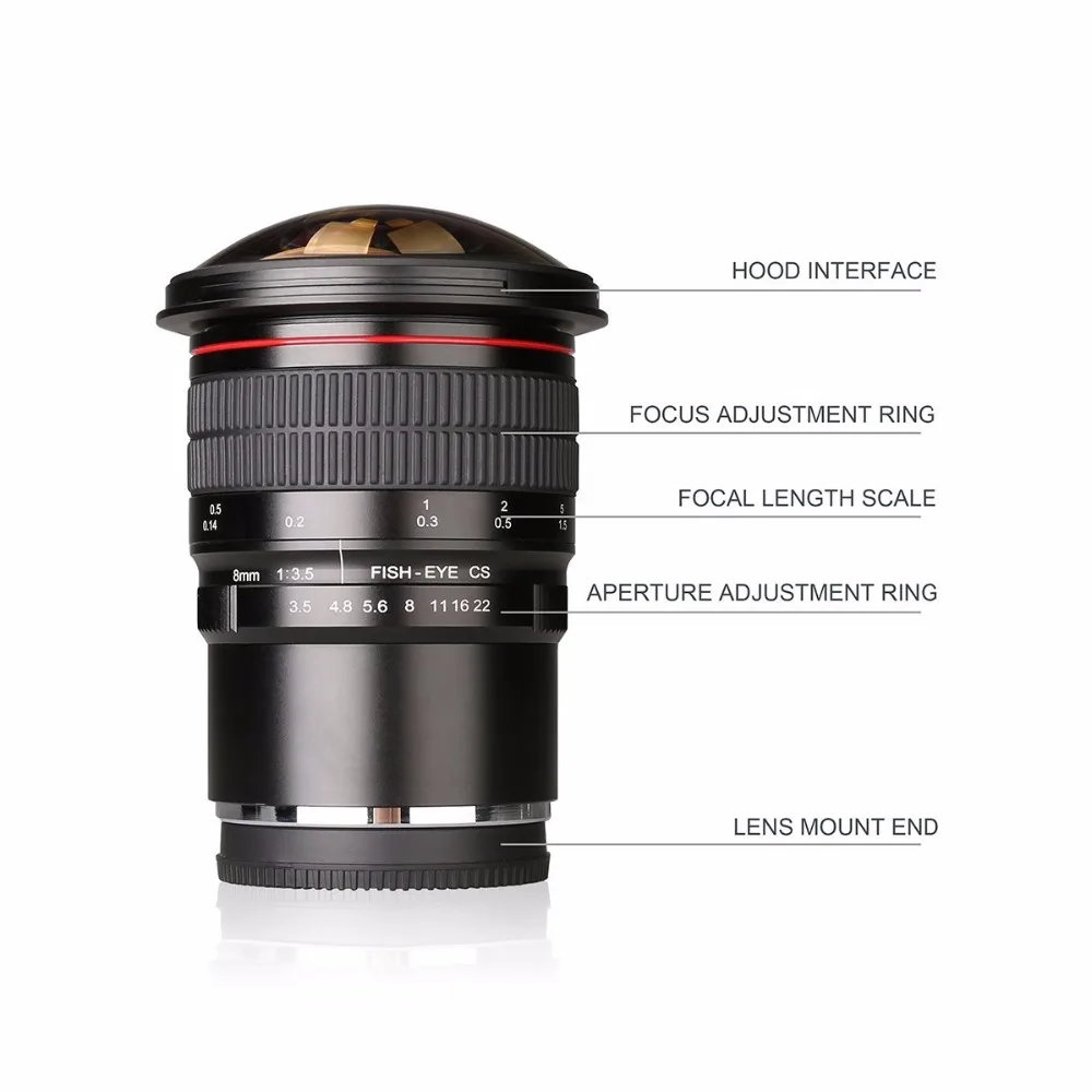 Meike 8 мм f3.5 объектив рыбий глаз для ЖК дисплея с подсветкой Fujifilm X поддерживающие