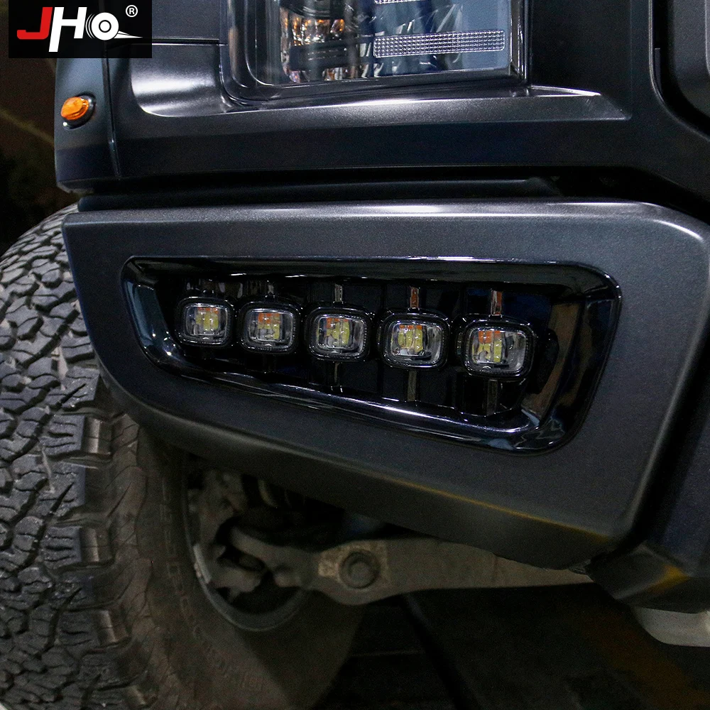 JHO светодиодный DRL w/светильник указателя поворота для Ford F150 Raptor дневной ходовой светильник Foglamp Kit грузовик аксессуары для укладки