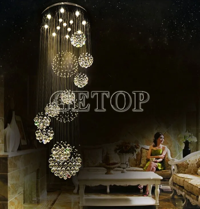 Лучшая цена Современная хрустальная люстра K9 большая гостиничная светодиодная