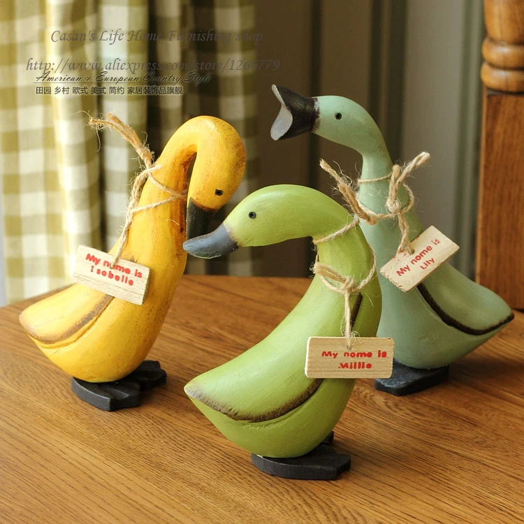 Европейский стиль набор из 3 деревянных уток супер милая утка три брата