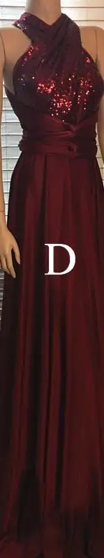 D Style In Burgundy Бордовые свадебные платья, расшитые блестками трапециевидные Длинные вечерние платья для женщин Sukienki Na Wesele Damskie - Цвет: D Style In Burgundy
