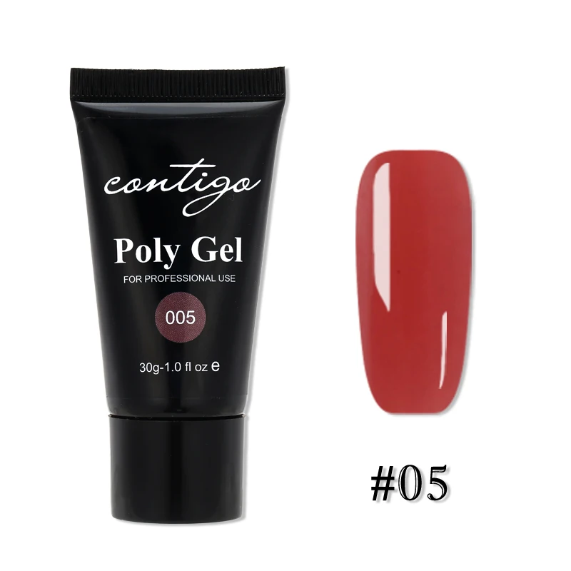 05 CONTIGO 30 г полигель, полигель для ногтей, полигель, 10 цветов, строительный полигель, УФ акриловый гель для наращивания ногтей, дизайн лака, гибридный лак - Цвет: 05
