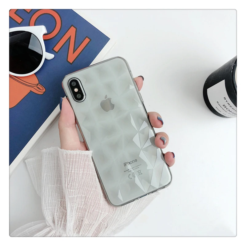 Чехол для телефона SUYACS ярких цветов с геометрическим бриллиантом для iPhone 11 Pro Max 7 8 Plus X XR XS Max 6 6s Plus, мягкий чехол-накладка из ТПУ