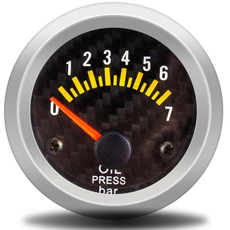 Oil Pressure Gauge Манометр буст бар psi/вакуум/Температура воды/Температура масла/давление масла/вольтметр/тахометр об/мин Автомобильный манометр+ манометр держатель tacometro цифровой - Color: Oil Pressure Gauge