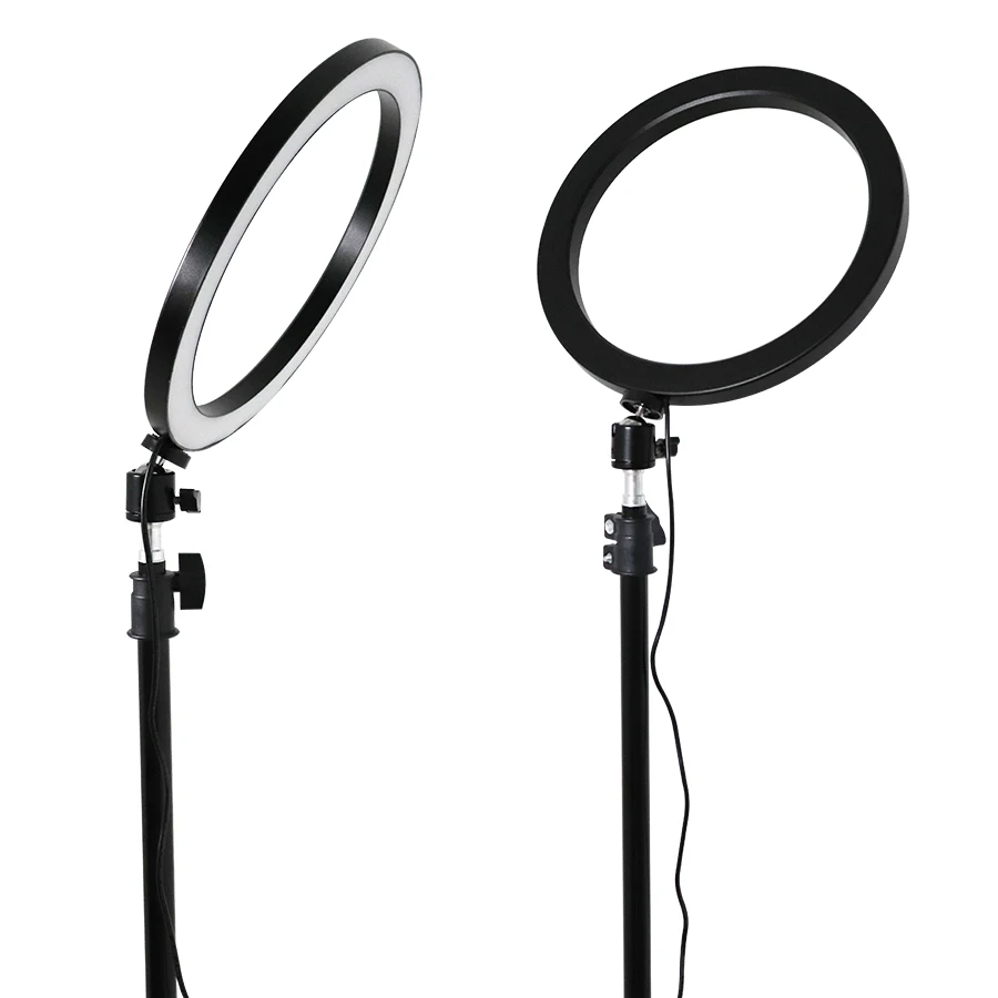 Светодиодная кольцевая лампа для студии со штативом и держателем телефона 10