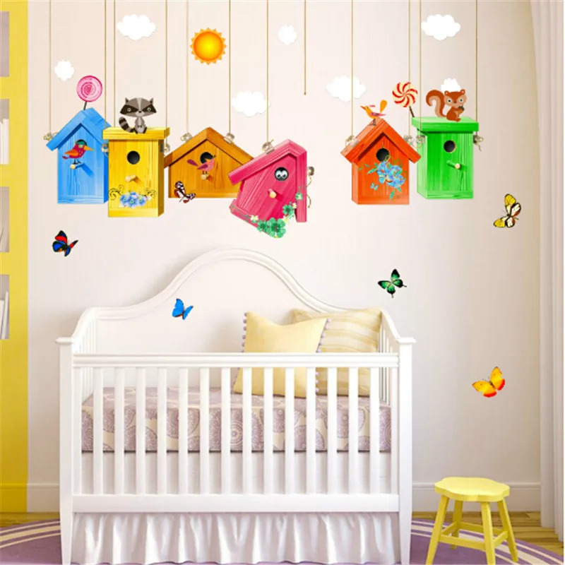 Красочная клетка ветряные колокольчики наклейки на стену для детской комнаты