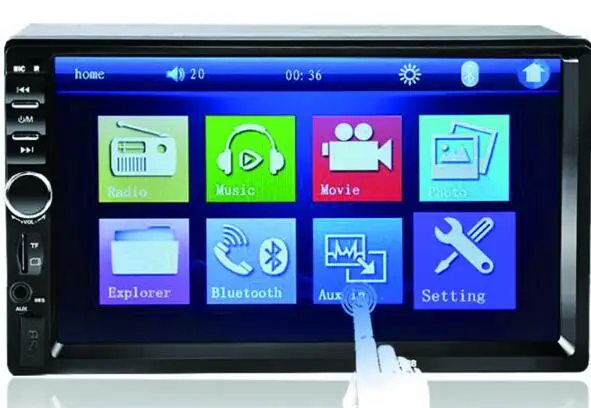 2 Din General 7 ''дюймовый сенсорный ЖК-экран Автомобильный Радио плеер Bluetooth автомобильный аудио Кронштейн Рамка Поддержка камеры заднего вида
