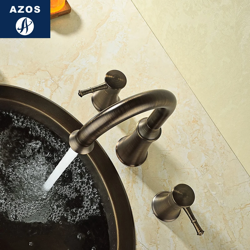 Azos Split FaucetSoft раковина латунный ОРБ переключатель холодной и горячей воды