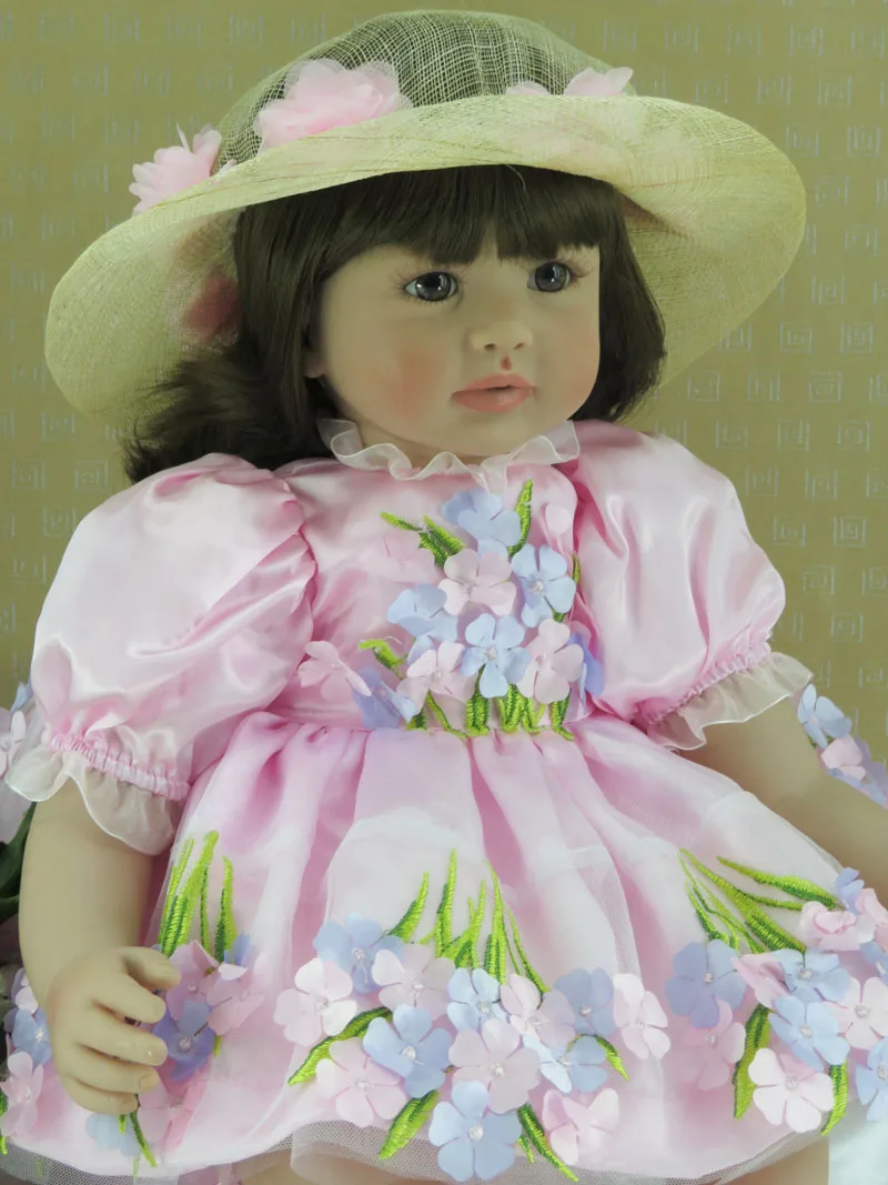 Кукла реборн силиконовая 24 дюйма 60 см с шапкой|baby girl doll toy|doll toysgirl toy |