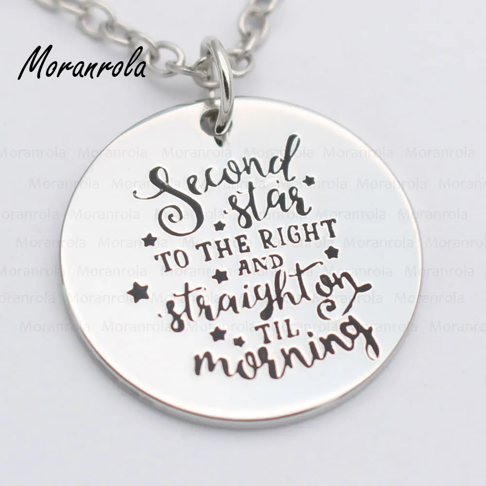 Новинка медное ожерелье с надписью &quotSecond Star to the Right &amp Straight on till Mornig&quot брелок
