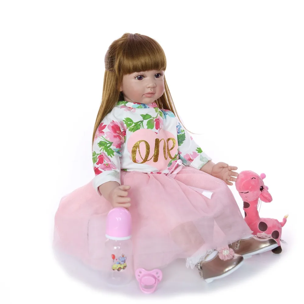 Кукла Reborn baby girl 60 см силиконовая виниловая reborn очаровательная кукла принцессы в