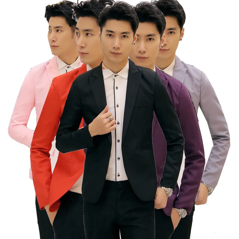 

Dropshippng Wholesale fashion slimming one-button casual small suit men's Korean version suit men hot sale business top coat
