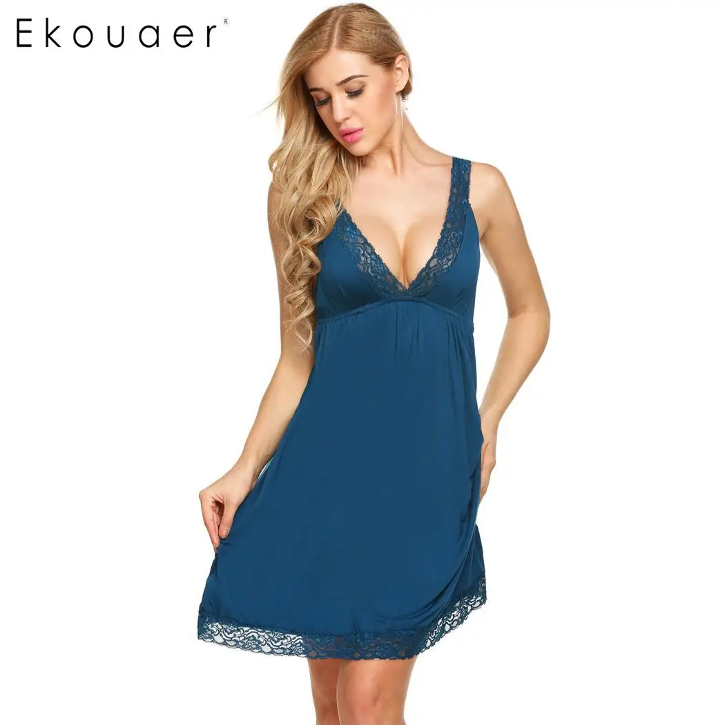 Женская ночная рубашка без рукавов с V-образным вырезом и открытой спиной | одежда