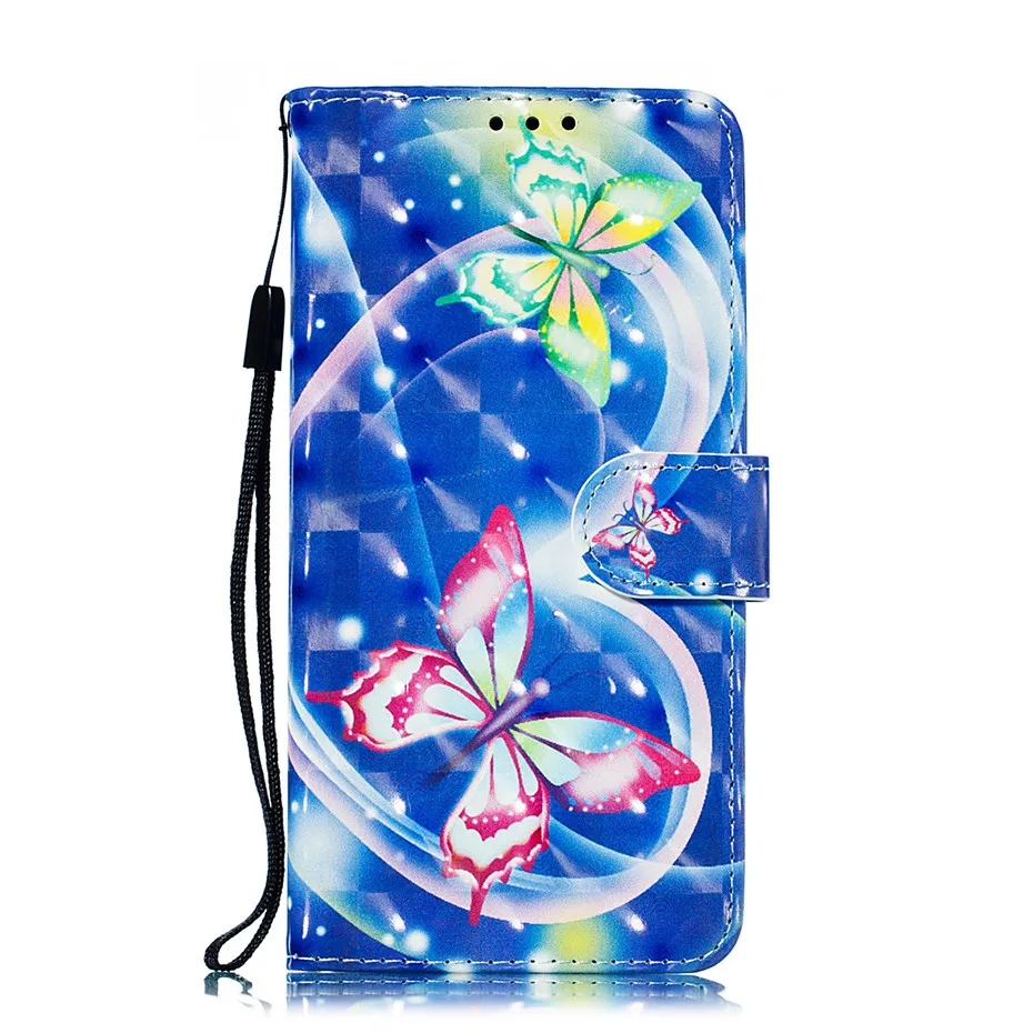 3D рельефный чехол-кошелек с подставкой и отделением для карт ремешок телефона