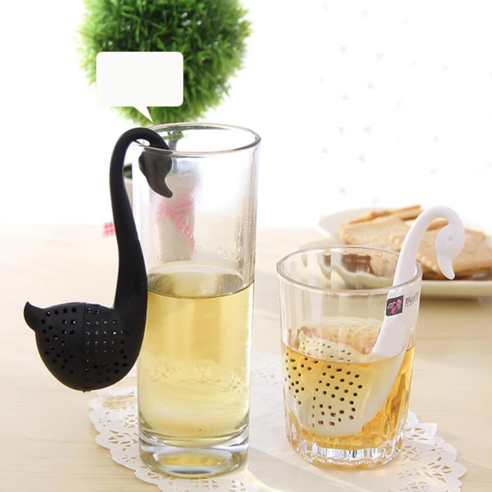 

2019 New Plastic Swan tea maker Novelty Tea Infuser Swan Loose Tea Strainer Herb Spice Filter Diffuser Kitchen Accessories 1040A