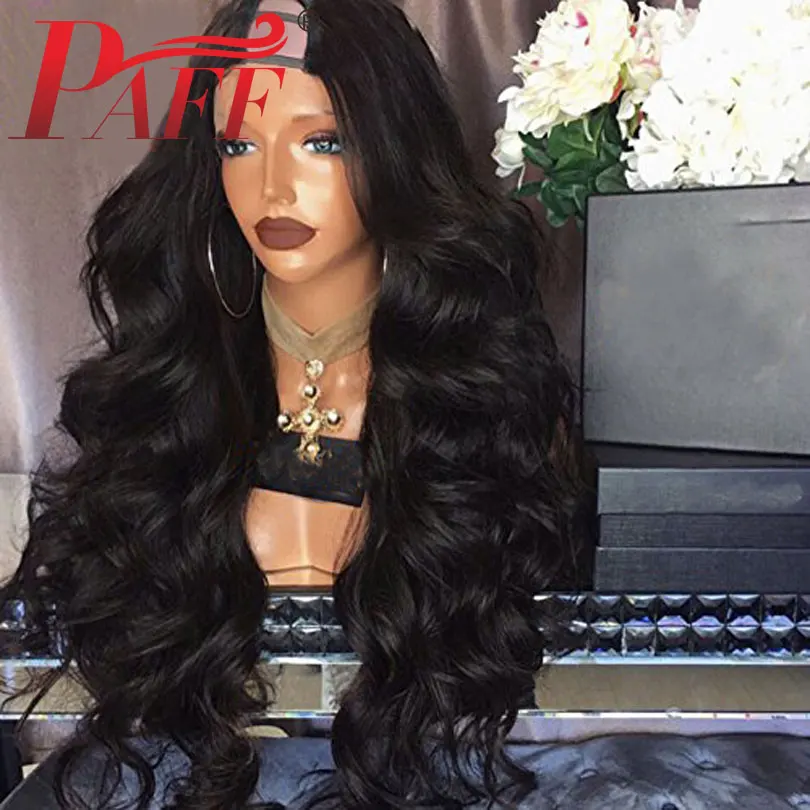 PAFF 180% Density U Part Wigs Body Wave Middle Part 1*3 U Part Human Hair Wigs For Women Brazilian Remy Hair Natural Color