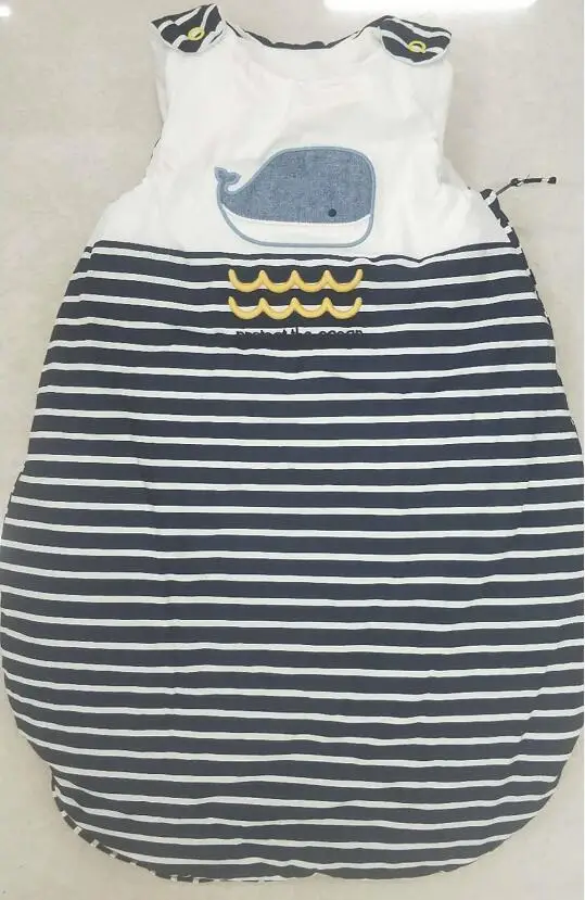 stripes Спальные мешки для маленьких мальчиков и девочек, мягкие детские спальные мешки, зимний теплый толстый хлопковый стеганый спальный мешок, длинный внутренний спальный мешок на молнии, Овечий комбинезон - Цвет: stripes