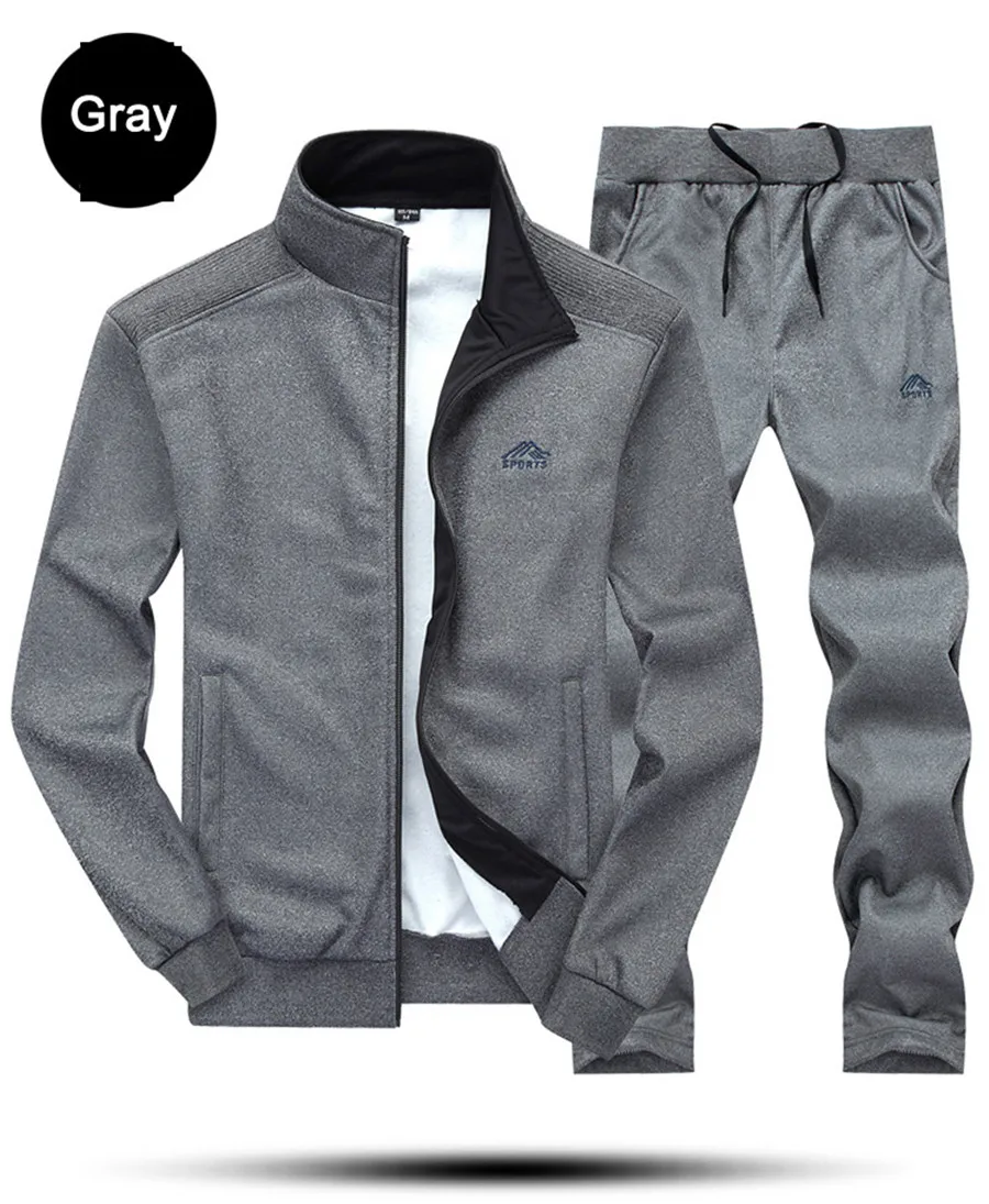 Peilow новая спортивная мужская повседневная Свитер с вышивкой спортивные костюм Стенд воротник сплошной цвет шить мужчины размер М-4XL