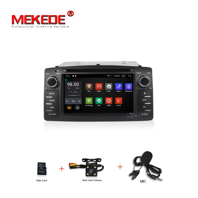 add camera MEKEDE, чистый Android 7,1, автомобильный мультимедийный плеер, автомобильное радио, аудио, автомобильный dvd-плеер для Toyota E120 BYD F3, поддержка 4G, wifi, bluetooth - Цвет: add camera