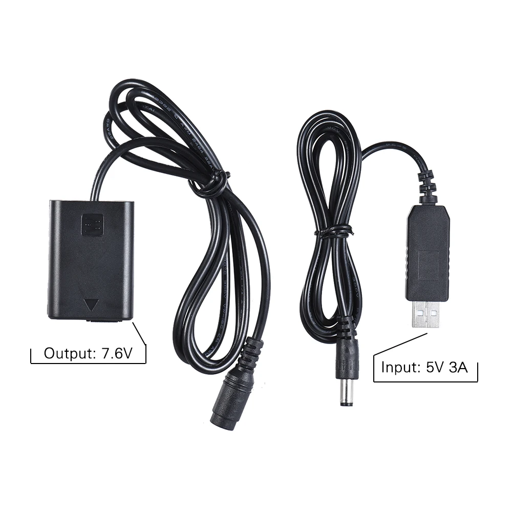 Andoer NP FW50 пустышка батарея + 5 В 3A USB кабель адаптера питания с вилкой Замена для AC PW20