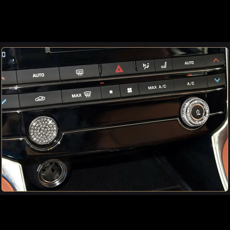 

2Pcs Crystal Button Start and Audio Button Cover for Jaguar XFL/XF/XE/F-PACE