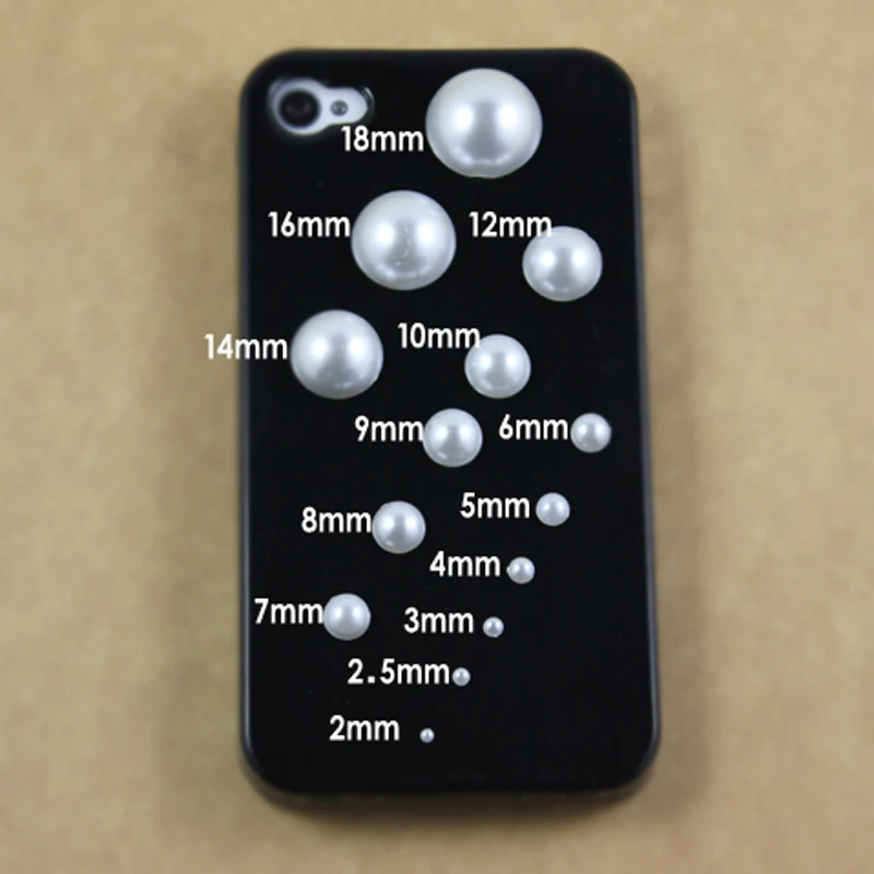 5 мм бежевый жемчуг качество Половина плоской подошве ABS для DIY мобильных