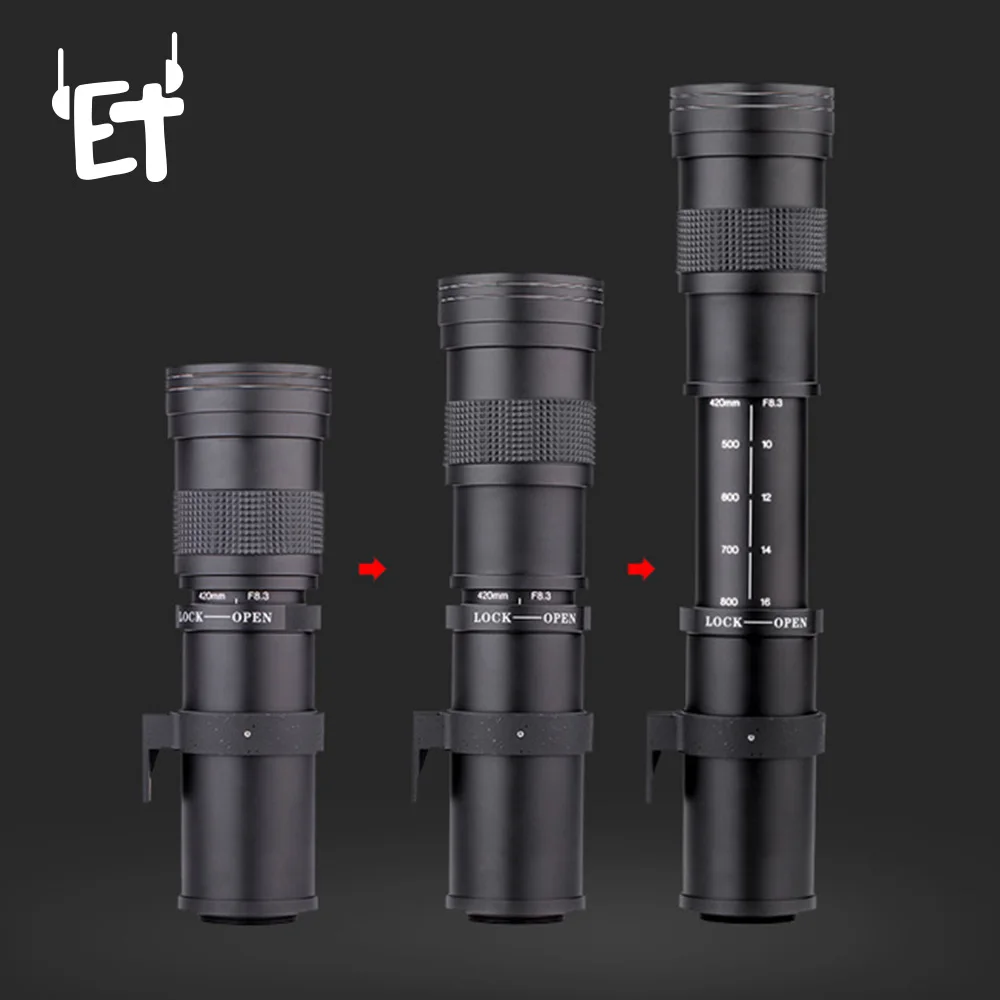 Супер телеобъектив 420 800 мм F/8 3 16 ручной зум объектив супер для камеры Canon EOS DSLR
