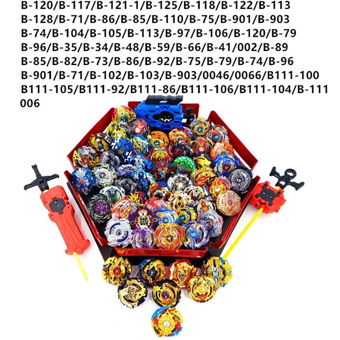 Костюм Beyblade Burst Toys B-127 B-117 B-115 bables Bayblade arena Toupie Металл Fusion Бог Прядильный механизм игрушка бейблэйд - Цвет: 56PCS-DJ-L(ZDP)