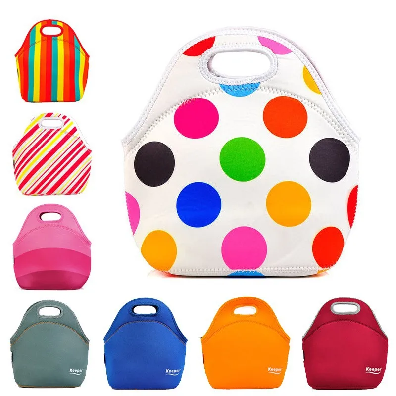 10 шт./лот тепловой сумки bolsa де franja 100% неопрен продукт обед lunch box мешок для детей