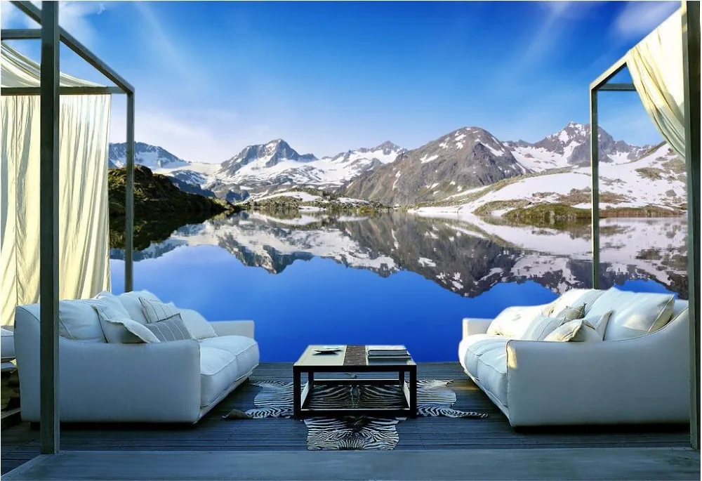Настенные 3d обои на заказ живопись с изображением альпийских озер домашний декор