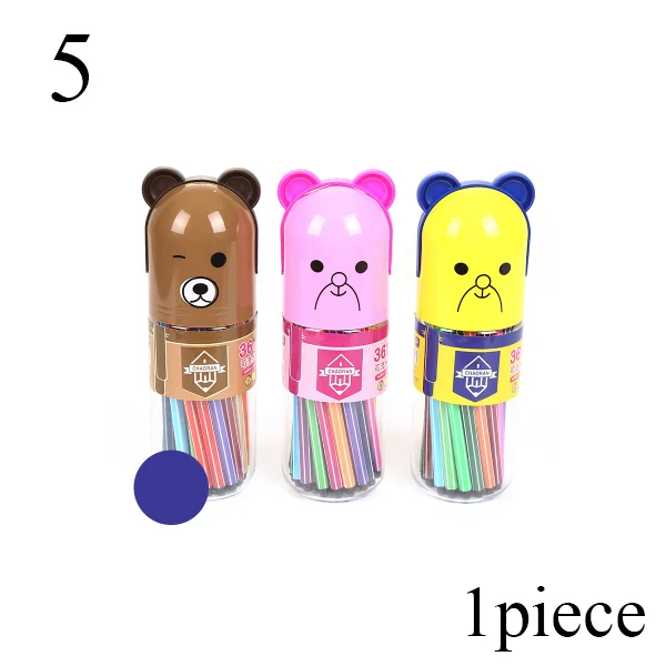 36 colors Kawaii/12/18/24/36 Цвета милые Акварельная ручка, Носки с рисунком медведя из мультика воды Меловые карандаши для рисования школьная художественные канцелярские принадлежности - Цвет: 36 colors