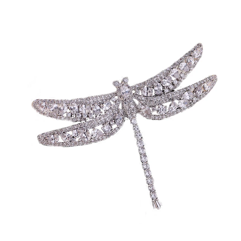 

Stylish Big Dragonfly Sparkles Zircon Crystal Brooch Temperament Female Star Corsage Pin Accessories 180705-5