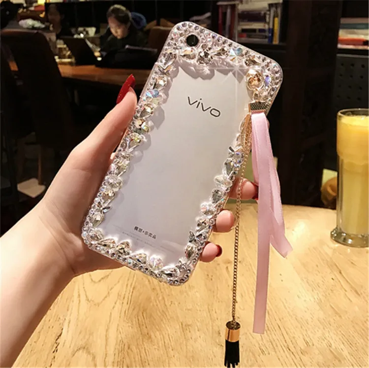 Для huawei P8 P9 P10 P20 P30 PLUS Lite mate 10 20 30 Lite роскошный чехол с подвеской в виде сердца и бриллианта с блестящим листом и бабочкой - Цвет: 1