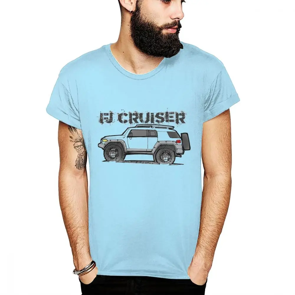 Футболка для отдыха FJ CRUISER, футболки для мужчин с машинками, внедорожниками, Новое поступление, футболки с круглым вырезом и 3D принтом, красивые повседневные футболки - Цвет: Небесно-голубой